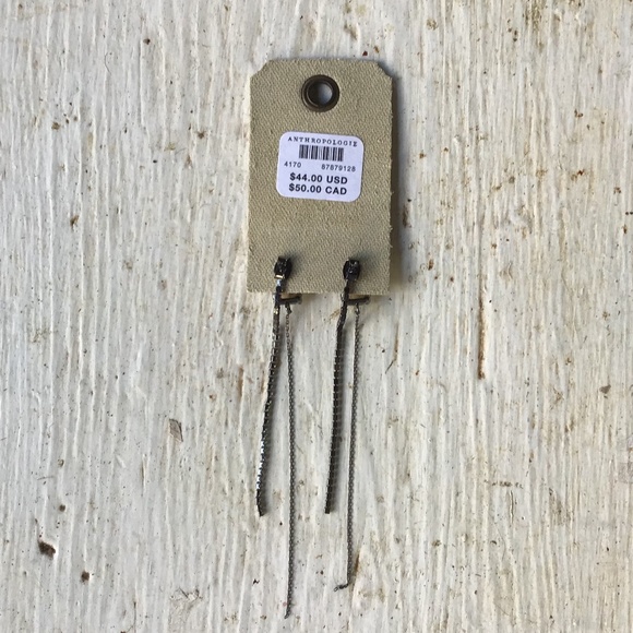 Anthropologie Gem Stud Crystal Drop EARRINGS - Picture 4 of 4